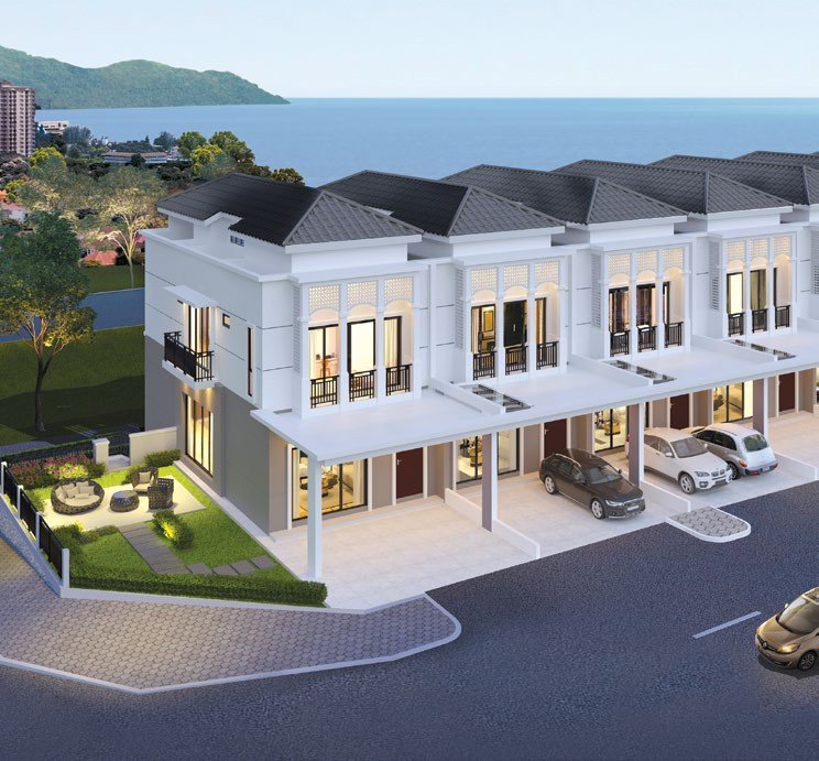 Ferringhi Hills superlink homes with sea view, artist impression